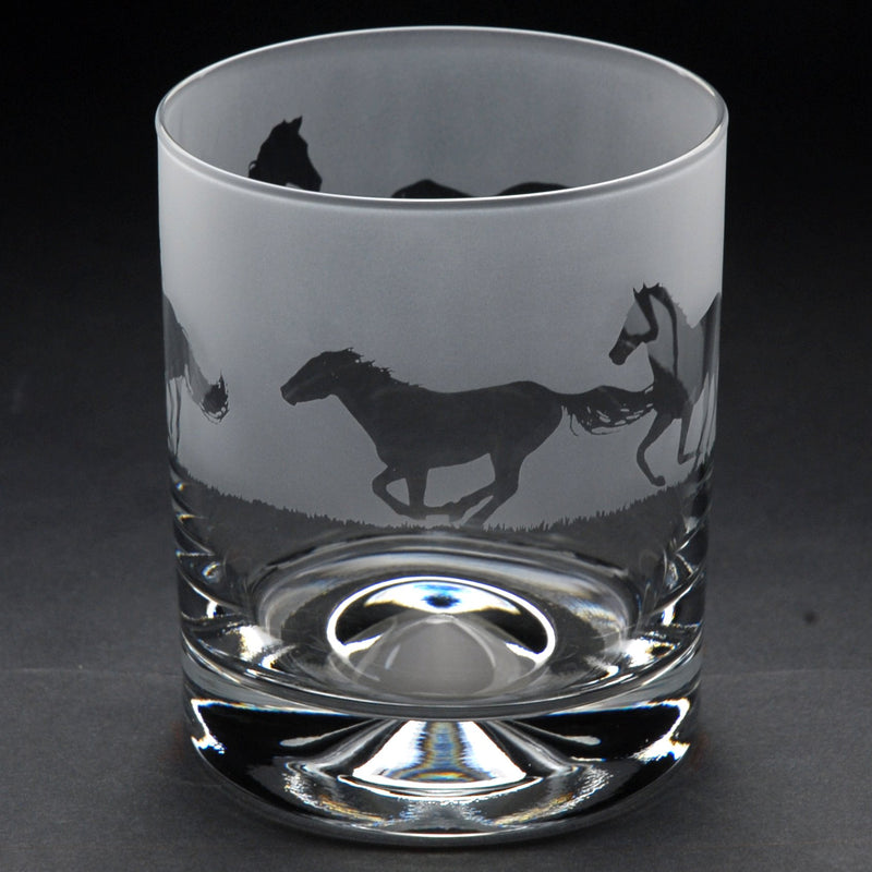 Galloping Horse | Whisky Tumbler Glass | Engraved British Made Galloping Horse | Whisky Tumbler Glass | Engraved by Glyptic Glass Art