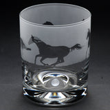 Galloping Horse | Whisky Tumbler Glass | Engraved British Made Galloping Horse | Whisky Tumbler Glass | Engraved by Glyptic Glass Art