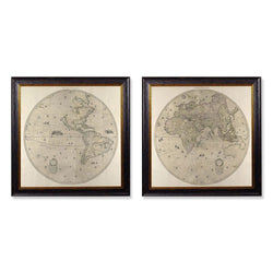 C.1660 Map of the World in Two Hemispheres Framed Print British Made C.1660 Map of the World in Two Hemispheres Framed Print by T A Interiors