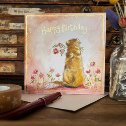 Sunshine Goldie Birthday Card British Made Sunshine Goldie Birthday Card by Alex Clark Art