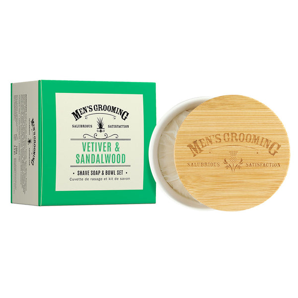 Vetiver & Sandalwood Shave Soap & Bowl by Scottish Fine Soaps