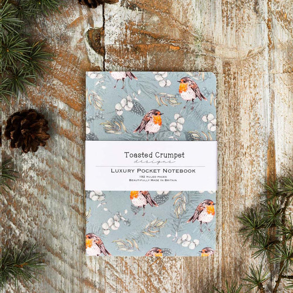 Robin & Eucalyptus A6 Lined Pocket Notebook by Toasted Crumpet