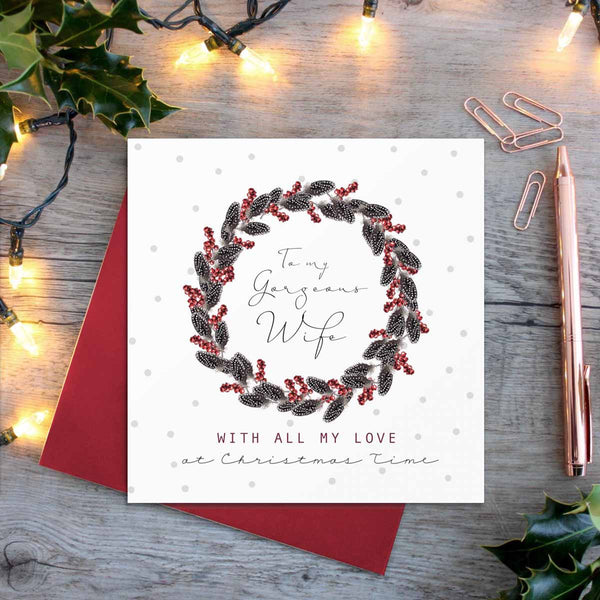 To My Gorgeous Wife Christmas Card by Toasted Crumpet