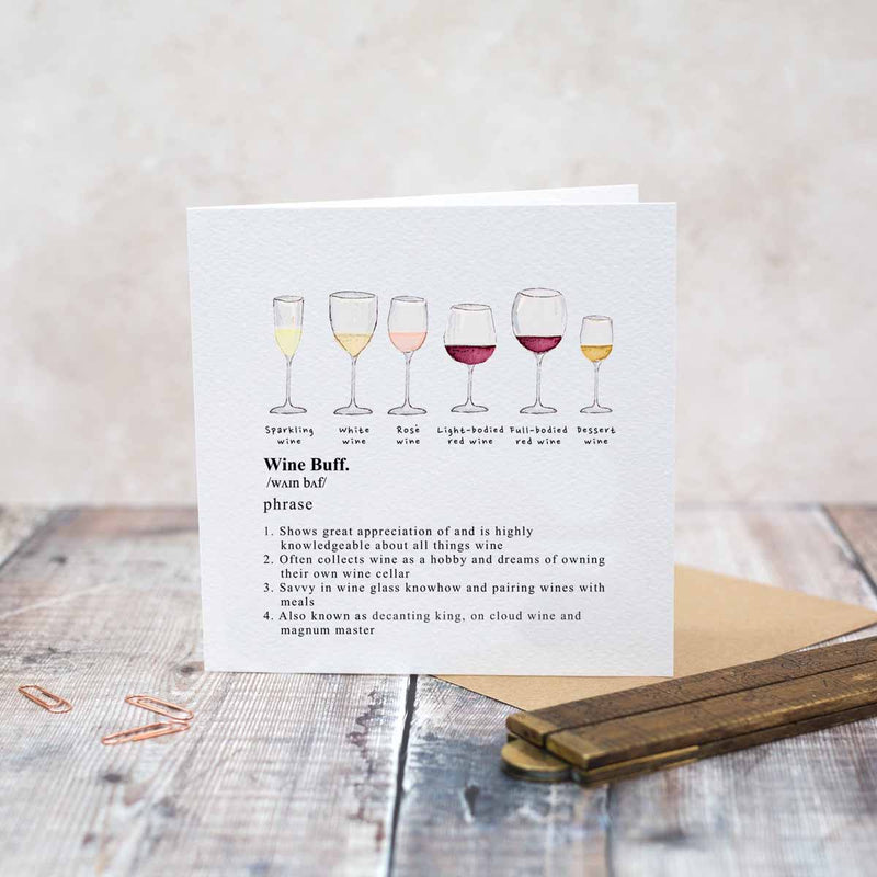 Wine Buff Card British Made Wine Buff Card by Toasted Crumpet