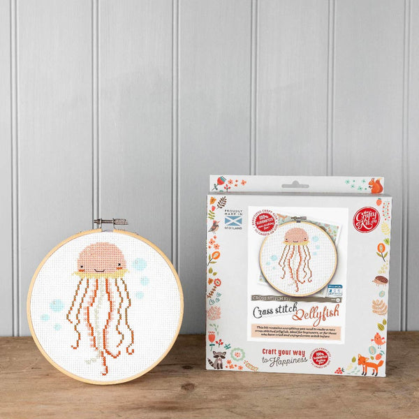 Jellyfish Cross Stitch Kit by The Crafty Kit Company