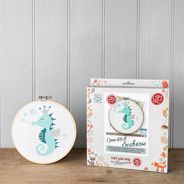 Seahorse Cross Stitch Kit by The Crafty Kit Company