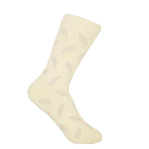 Leaf Women's Socks - Cream by Peper Harow