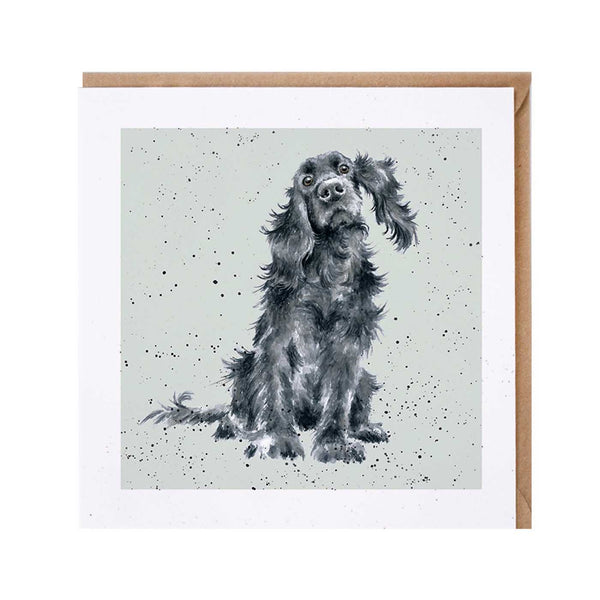 Black Cocker Spaniel Dog Card by Wrendale