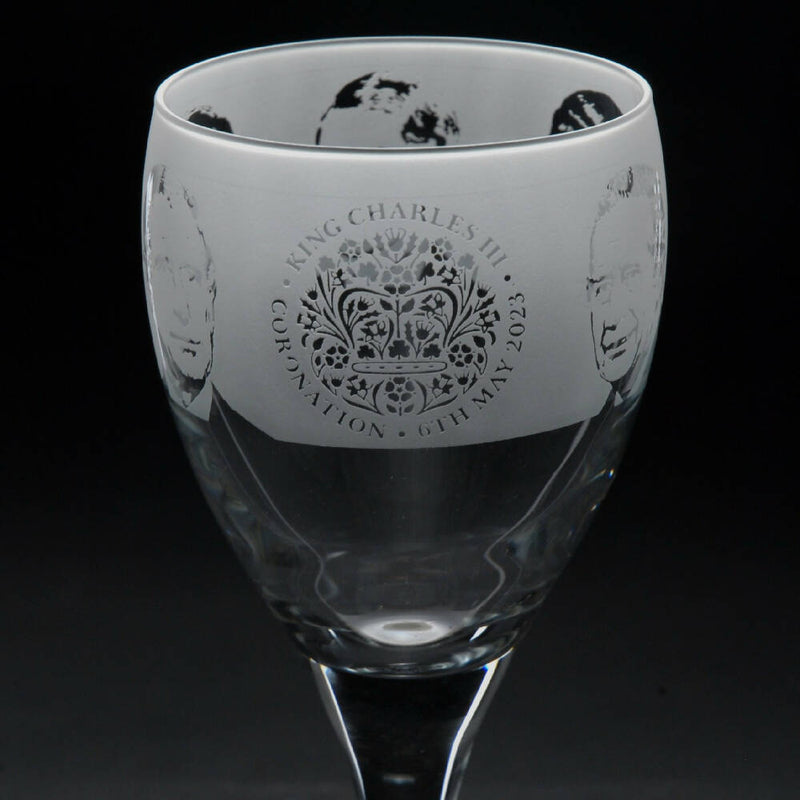 King Charles III Coronation | Crystal Wine Glass | Engraved British Made King Charles III Coronation | Crystal Wine Glass | Engraved by Glyptic Glass Art