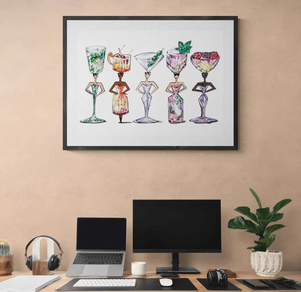 Party Time - Cocktails Framed Print by Charlotte Posner