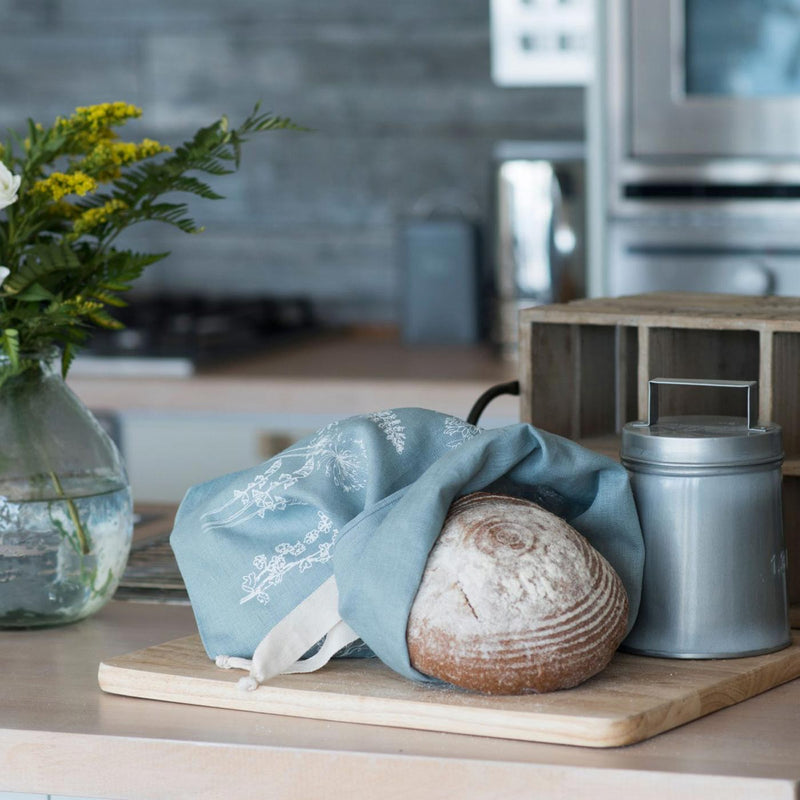 Garden Breathable Bread Bag Kitchen British Made Garden Breathable Bread Bag - Duck Egg Blue by Helen Round