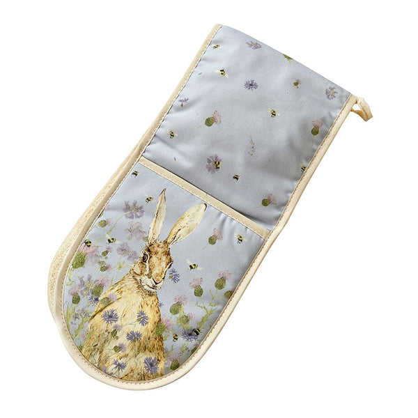 Hare & Wildflower Double Oven Gloves by Mosney Mill