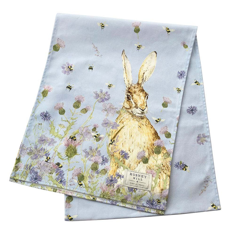 Hare & Wildflower Table Runner British Made Hare & Wildflower Table Runner by Mosney Mill