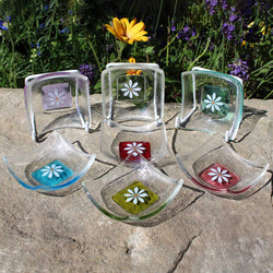 Daisy Ring Dish British Made Daisy Ring Dish by Berserks Glass