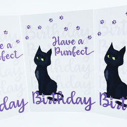 Purrfect Birthday Cat Card - Poppy British Made Purrfect Birthday Cat Card - Poppy by Hopping Dog Cards