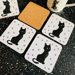 Poppy Cat Coaster British Made Poppy Cat Coaster by Hopping Dog Cards