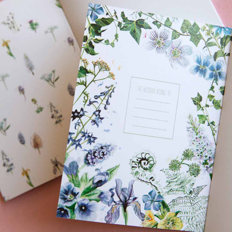 Wildflower A6 Notebook Set British Made Wildflower A6 Notebook Set by Kate Moby