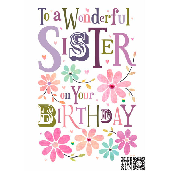 Wonderful Sister Birthday Card - Jangles by Blue Eyed Sun