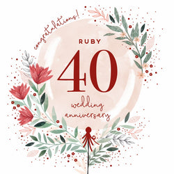 Ruby Wedding Card - Jade Mosinski British Made Ruby Wedding Card - Jade Mosinski by Blue Eyed Sun