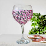 Pink Blossom Gin Glass British Made Pink Blossom Gin Glass by Samara Ball