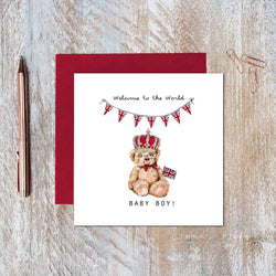 Welcome To The World Baby Boy Card British Made Welcome To The World Baby Boy Card by Toasted Crumpet
