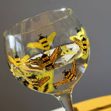 Bumblebee Painted Gin Glass British Made Bumblebee Painted Gin Glass by Samara Ball