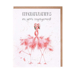Flamingo Together Engagement Card British Made Flamingo Together Engagement Card by Wrendale