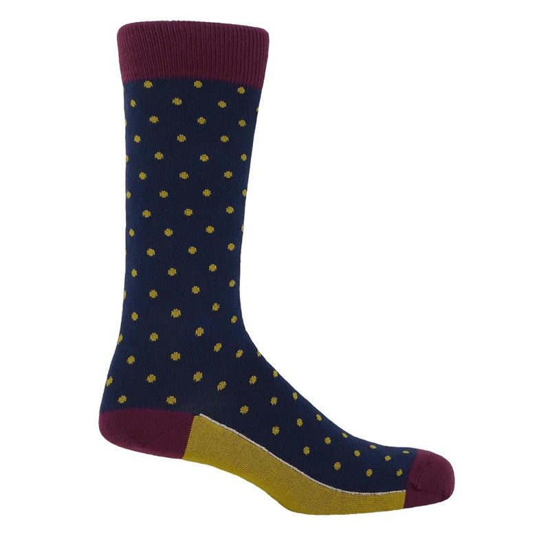 Pin Pola Men's Socks - Denim British Made Pin Pola Men's Socks - Denim by Peper Harow