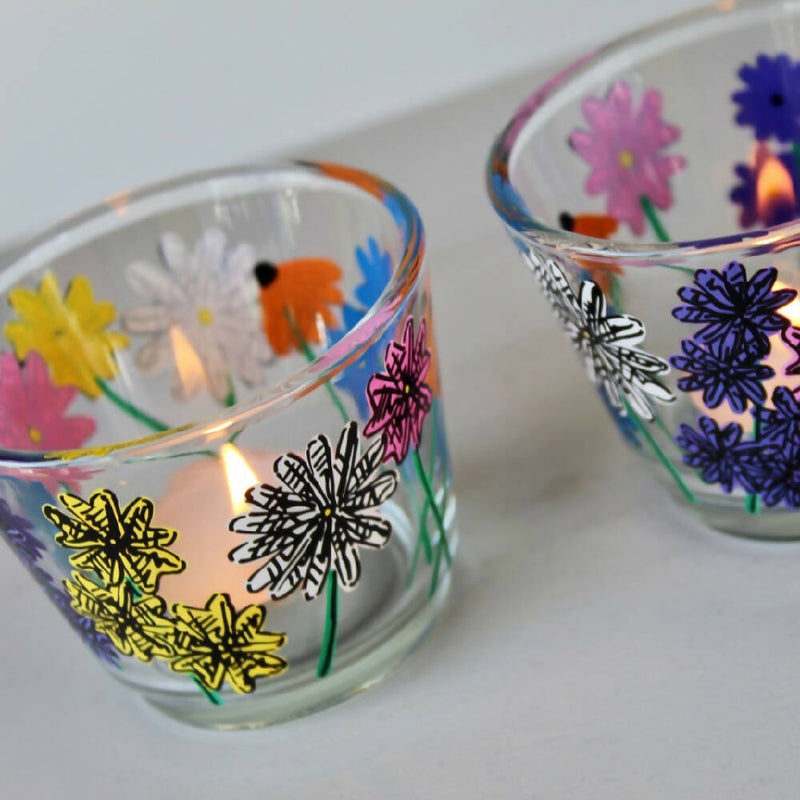 Wildflower Tea Light Holders British Made Wildflower Tea Light Holders by Samara Ball