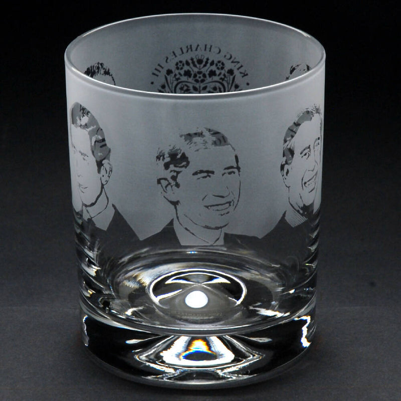 King Charles III Coronation | Whisky Tumbler Glass | Engraved British Made King Charles III Coronation | Whisky Tumbler Glass | Engraved by Glyptic Glass Art