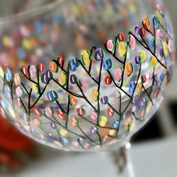 Multicoloured Blossom Gin Glass by Samara Ball