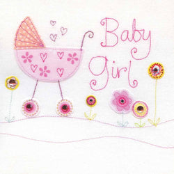 Baby Girl Card British Made Baby Girl Card - Vintage by Blue Eyed Sun