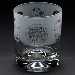 King Charles III Coronation | Whisky Tumbler Glass | Engraved British Made King Charles III Coronation | Whisky Tumbler Glass | Engraved by Glyptic Glass Art