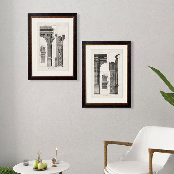 C.1796 Architectural Studies of Arches Framed Print by T A Interiors