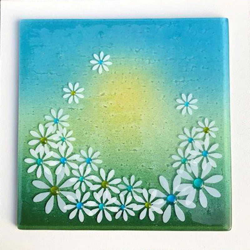 Daisy Meadow Wall Plaque British Made Daisy Meadow Wall Plaque by Berserks Glass