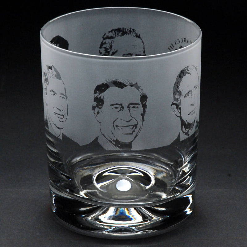 King Charles III Coronation | Whisky Tumbler Glass | Engraved British Made King Charles III Coronation | Whisky Tumbler Glass | Engraved by Glyptic Glass Art