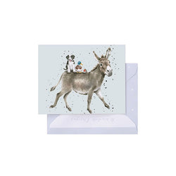 The Donkey Ride Miniature Greeting Card British Made The Donkey Ride Miniature Greeting Card by Wrendale