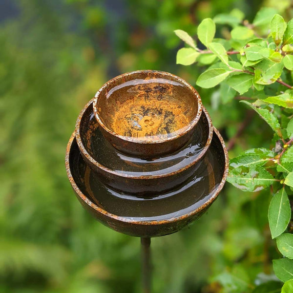Rustic Rain Catcher Fountain & Plant Support by Savage Works