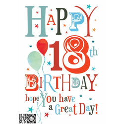 Happy 18th Birthday Card - Jangles British Made Happy 18th Birthday Card - Jangles by Blue Eyed Sun