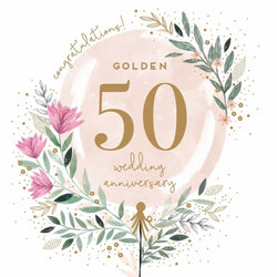 Golden Wedding Card - Jade Mosinski British Made Golden Wedding Card - Jade Mosinski by Blue Eyed Sun