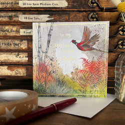 To my Husband Pheasant Card British Made To my Husband Pheasant Card by Alex Clark Art