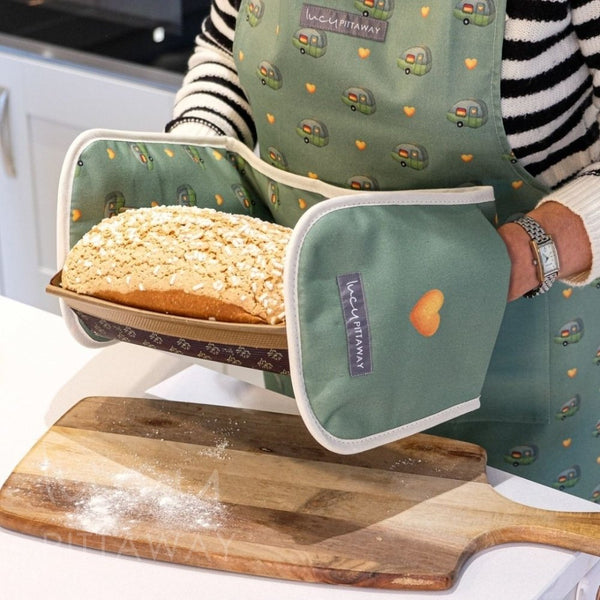 Our Happy Place Caravan Oven Glove by Lucy Pittaway