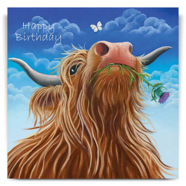 Major Thistle Birthday Card by Lucy Pittaway