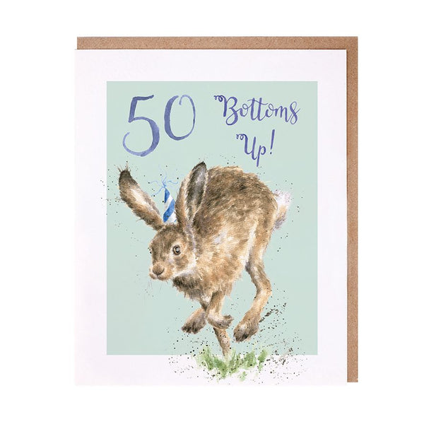 50 Bottoms Up Birthday Card by Wrendale