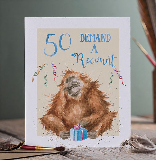 50 Demand a Recount Birthday Card by Wrendale