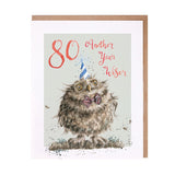 80 Another Year Wiser Birthday Card British Made 80 Another Year Wiser Birthday Card by Wrendale