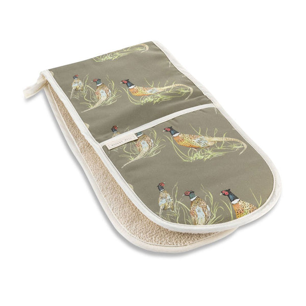 Pheasant Double Oven Gloves by Mosney Mill