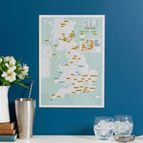 Gin Distilleries Collect & Scratch Map British Made Gin Distilleries Collect & Scratch Map by Maps International