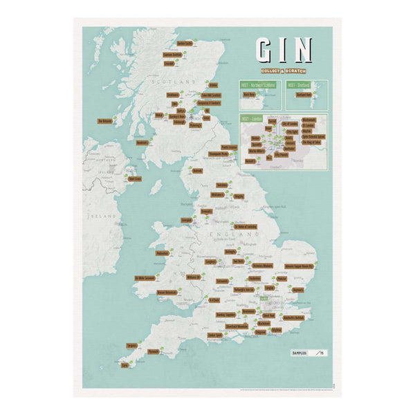 Gin Distilleries Collect & Scratch Map by Maps International