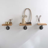 Reclaimed Wood Pipe Set of Three Shelves British Made Reclaimed Wood Pipe Set of Three Shelves by Industrial By Design